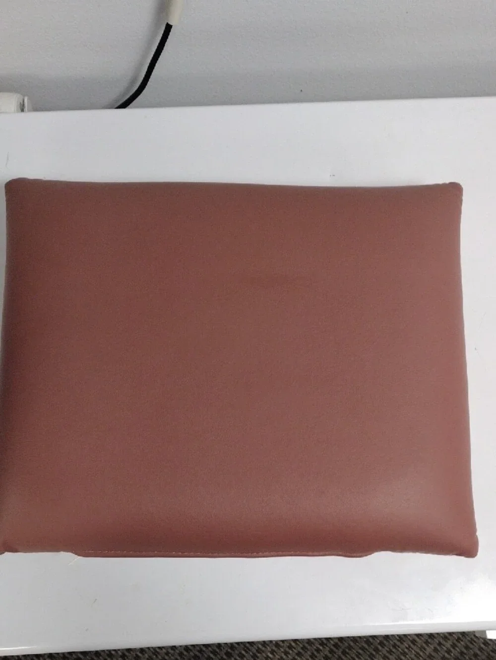 Brown Faux Leather Pillow 16